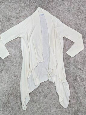 Y2k Eggshell Tobi Open Front knit Draped Waterfall Cardigan Sweater S/M